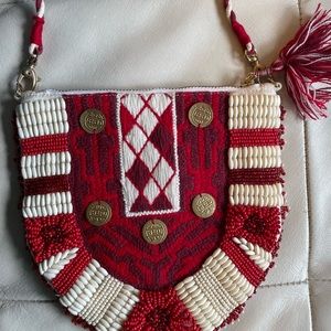 Figue Red Beaded Small Crossbody